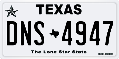 TX license plate DNS4947