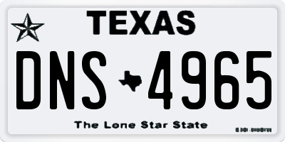 TX license plate DNS4965
