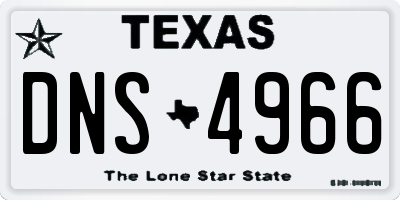 TX license plate DNS4966