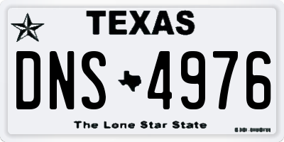 TX license plate DNS4976