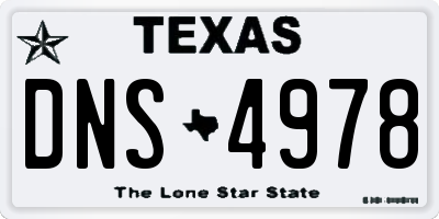 TX license plate DNS4978