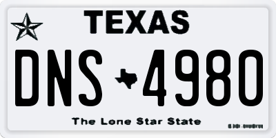 TX license plate DNS4980