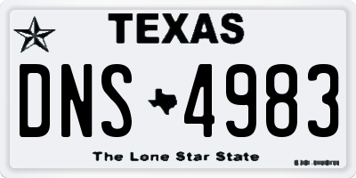 TX license plate DNS4983