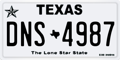 TX license plate DNS4987