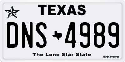 TX license plate DNS4989