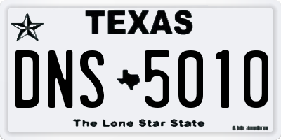TX license plate DNS5010