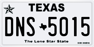 TX license plate DNS5015