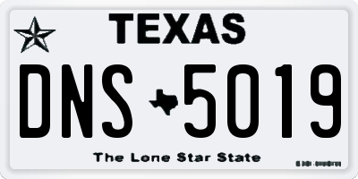 TX license plate DNS5019