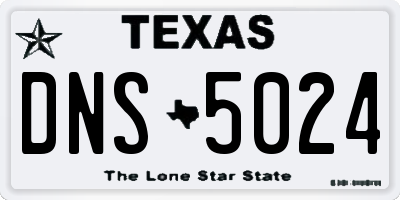 TX license plate DNS5024