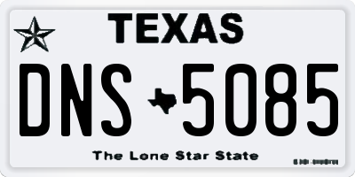TX license plate DNS5085