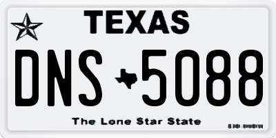 TX license plate DNS5088