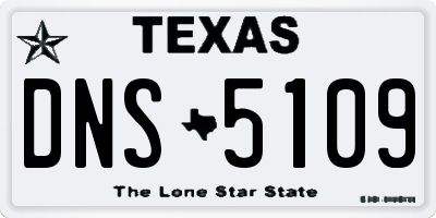 TX license plate DNS5109