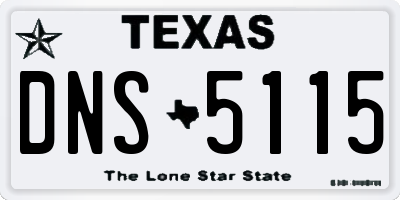 TX license plate DNS5115