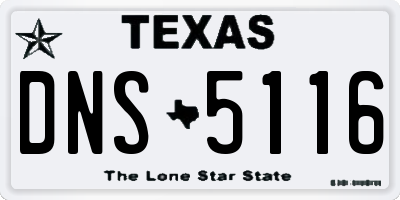 TX license plate DNS5116