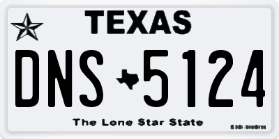 TX license plate DNS5124