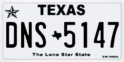 TX license plate DNS5147