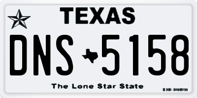 TX license plate DNS5158