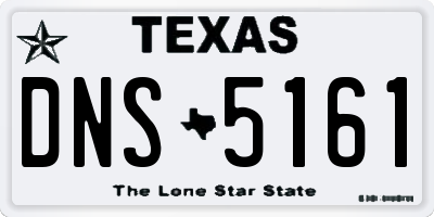 TX license plate DNS5161