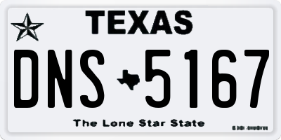 TX license plate DNS5167