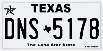 TX license plate DNS5178