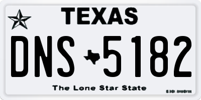 TX license plate DNS5182