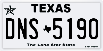 TX license plate DNS5190
