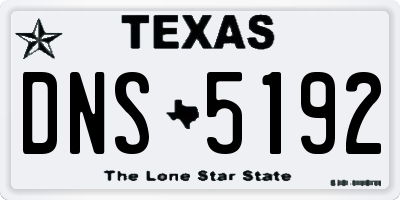 TX license plate DNS5192