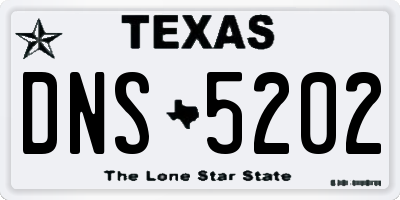 TX license plate DNS5202