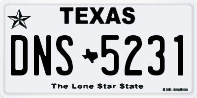 TX license plate DNS5231
