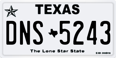TX license plate DNS5243
