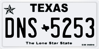 TX license plate DNS5253
