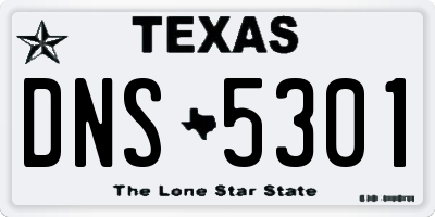 TX license plate DNS5301