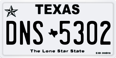 TX license plate DNS5302