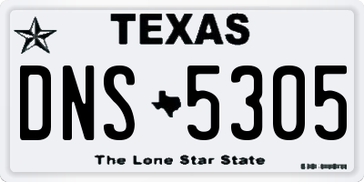 TX license plate DNS5305