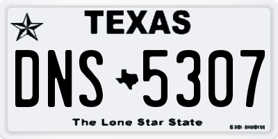 TX license plate DNS5307