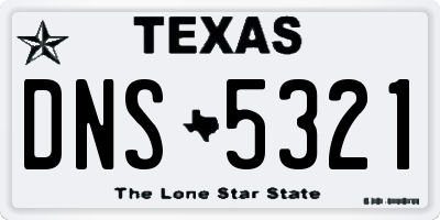 TX license plate DNS5321