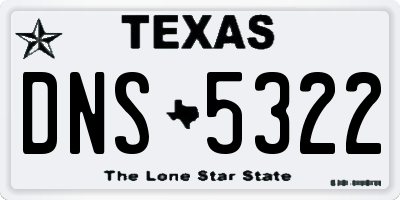 TX license plate DNS5322
