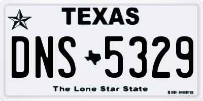 TX license plate DNS5329