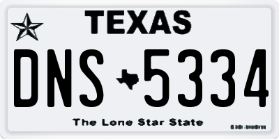 TX license plate DNS5334
