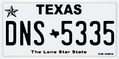 TX license plate DNS5335