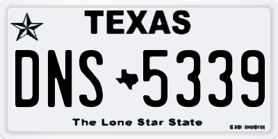 TX license plate DNS5339
