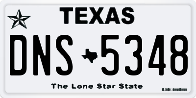TX license plate DNS5348