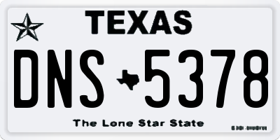 TX license plate DNS5378
