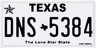 TX license plate DNS5384