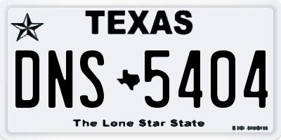 TX license plate DNS5404