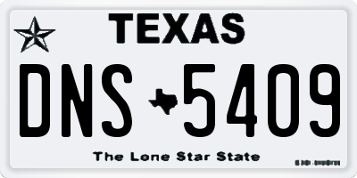 TX license plate DNS5409