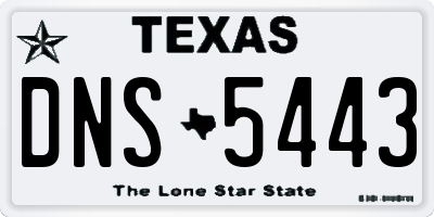 TX license plate DNS5443