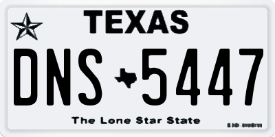 TX license plate DNS5447