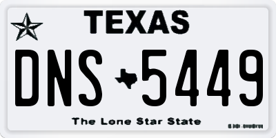 TX license plate DNS5449