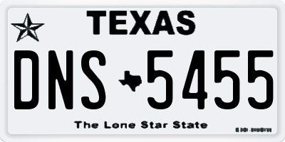 TX license plate DNS5455